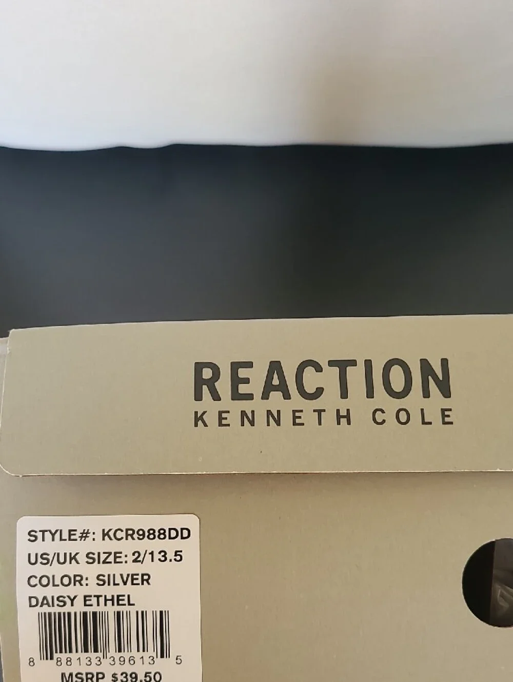 Reaction Kenneth Cole Shimmering Silver Ankle-Strap Flats